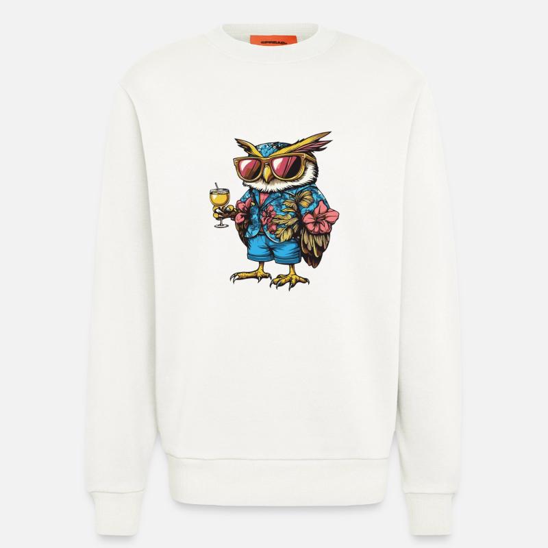 Owl Comic Summer - Sweatshirt - made by SPREAD - OFF WHITE