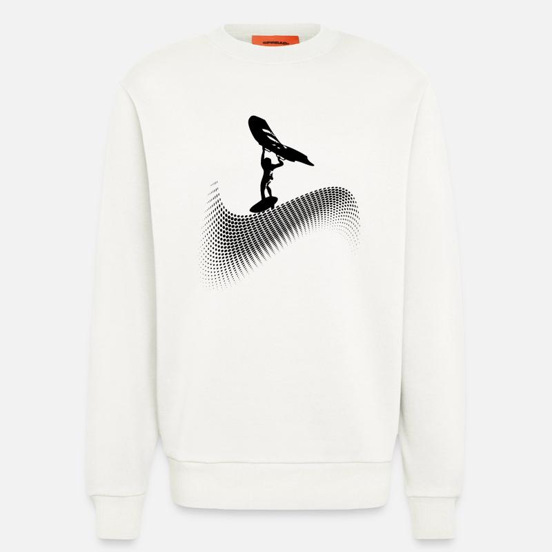 Wingfoiler on wave - Sweatshirt - made by SPREAD  - OFF WHITE