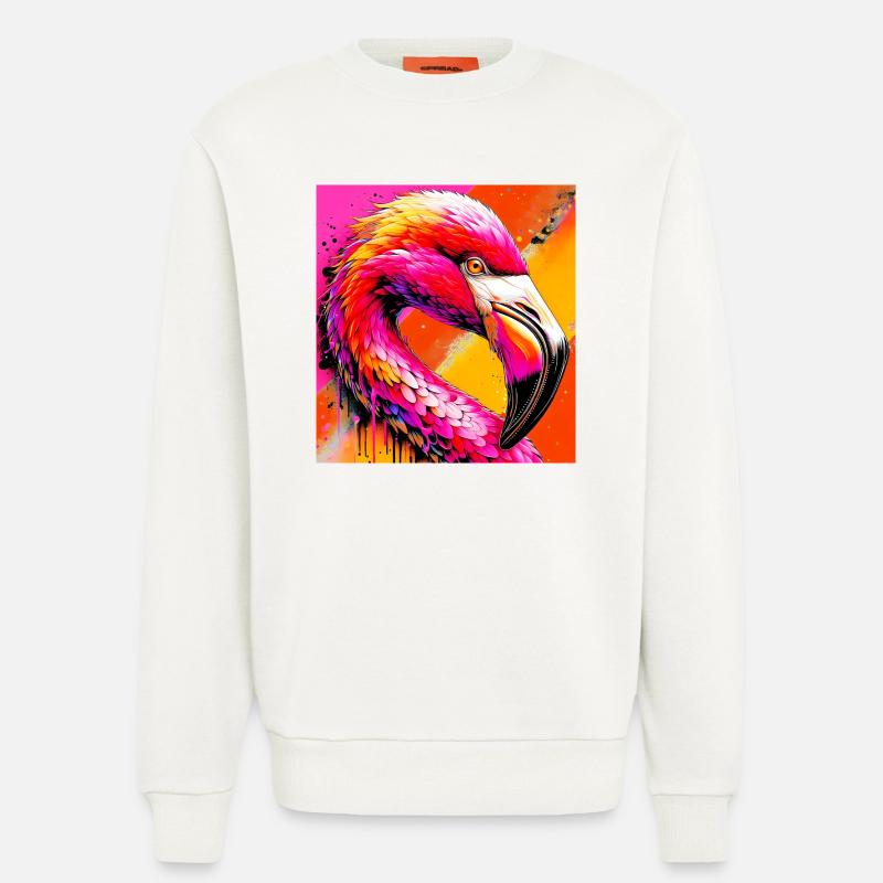 flamingo - Sweatshirt - made by SPREAD - OFF WHITE