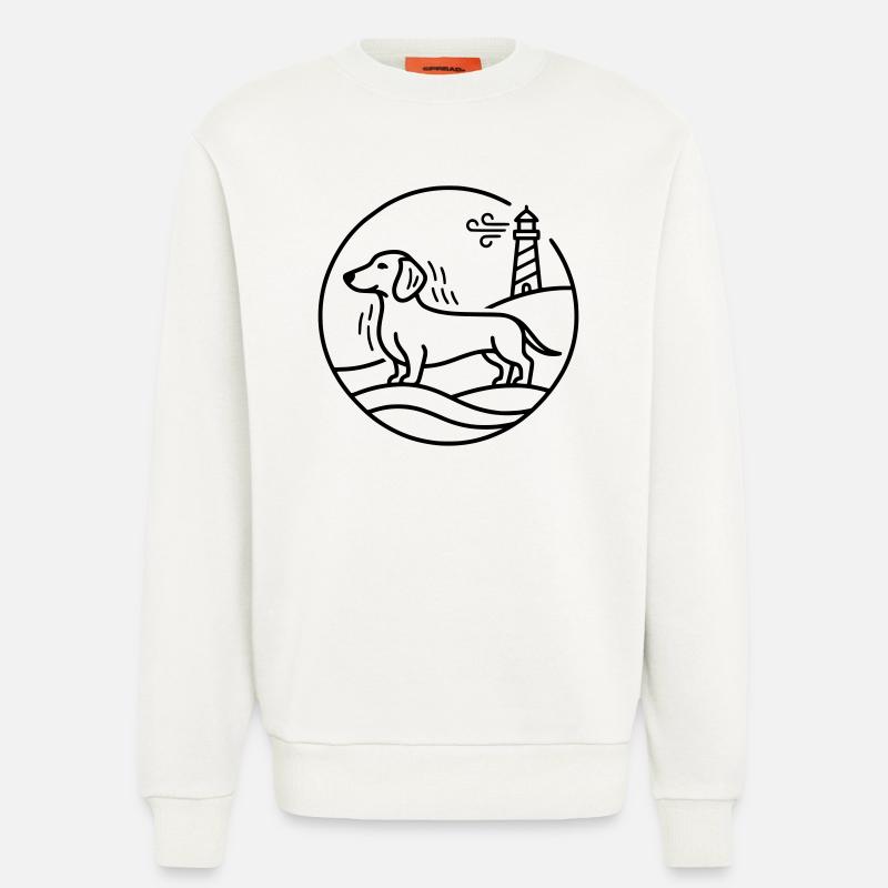 Teckel au lac - Sweat bio décontracté fabriqué en UE - OFF WHITE