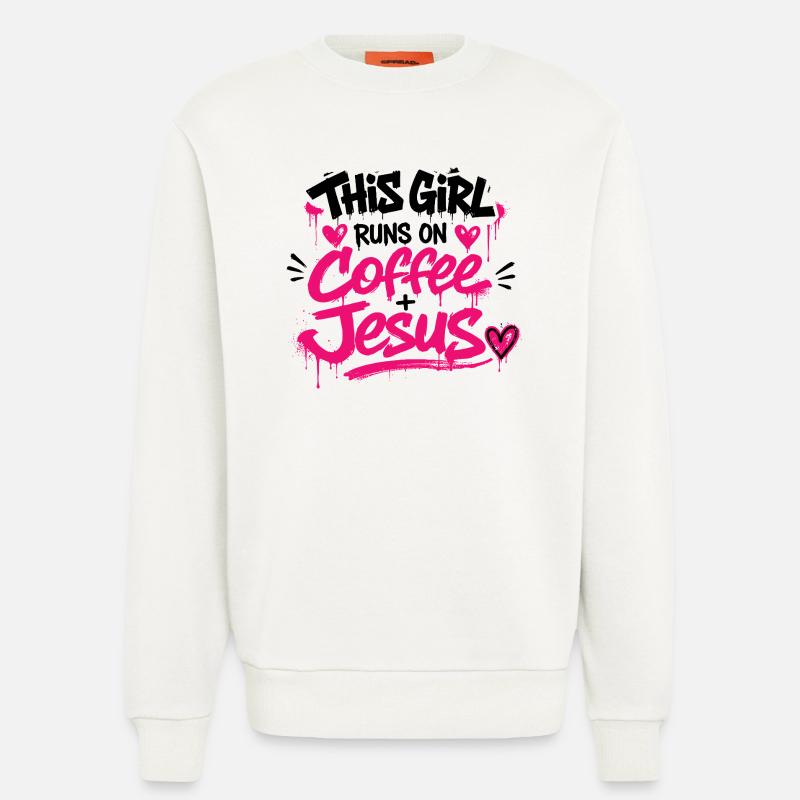 Kaffee Jesus Graffiti - Sweatshirt - made by SPREAD  - OFF WHITE
