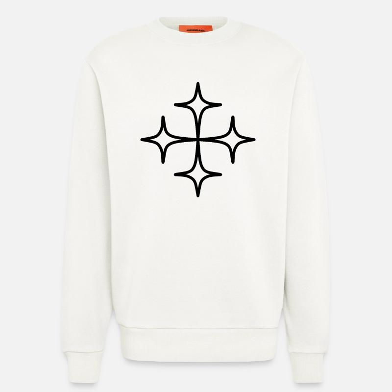Conception de la Croix Étoilée - Sweat bio décontracté fabriqué en UE - OFF WHITE