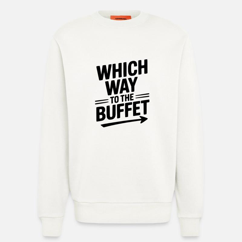 Which Way To The Buffet - Sweatshirt - made by SPREAD  - OFF WHITE