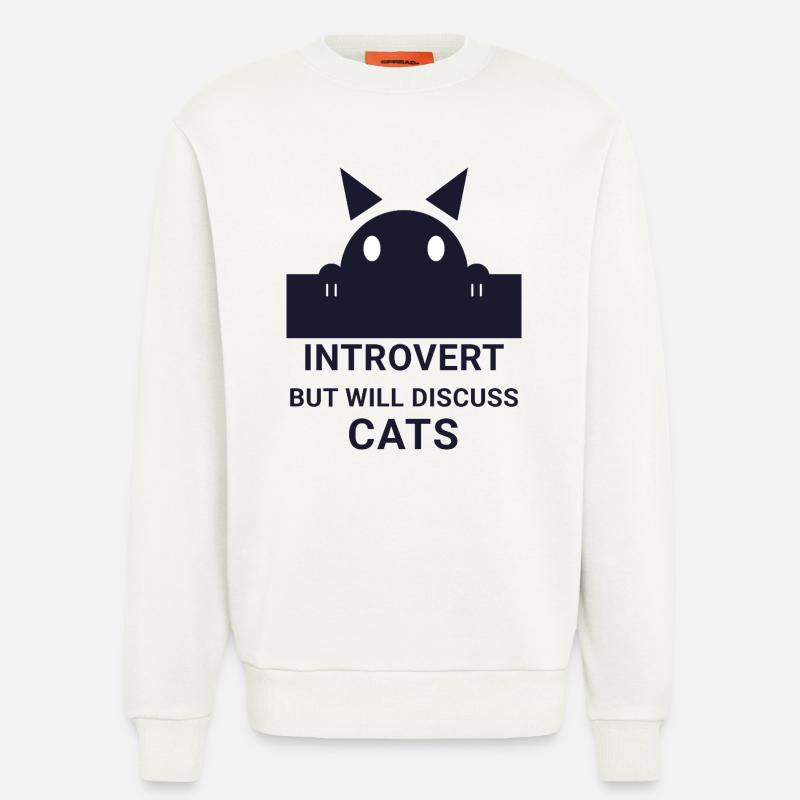 Introvertierter wird über Katzen sprechen - Sweatshirt - made by SPREAD  - OFF WHITE