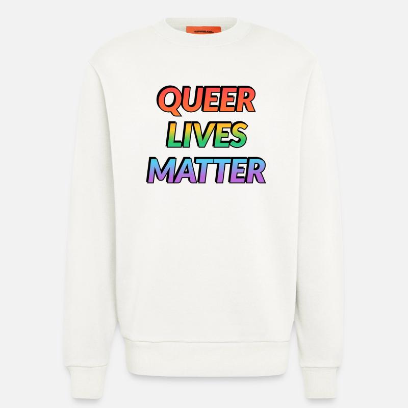 Queer Lives Matter Regenbogen - Sweatshirt - made by SPREAD  - OFF WHITE
