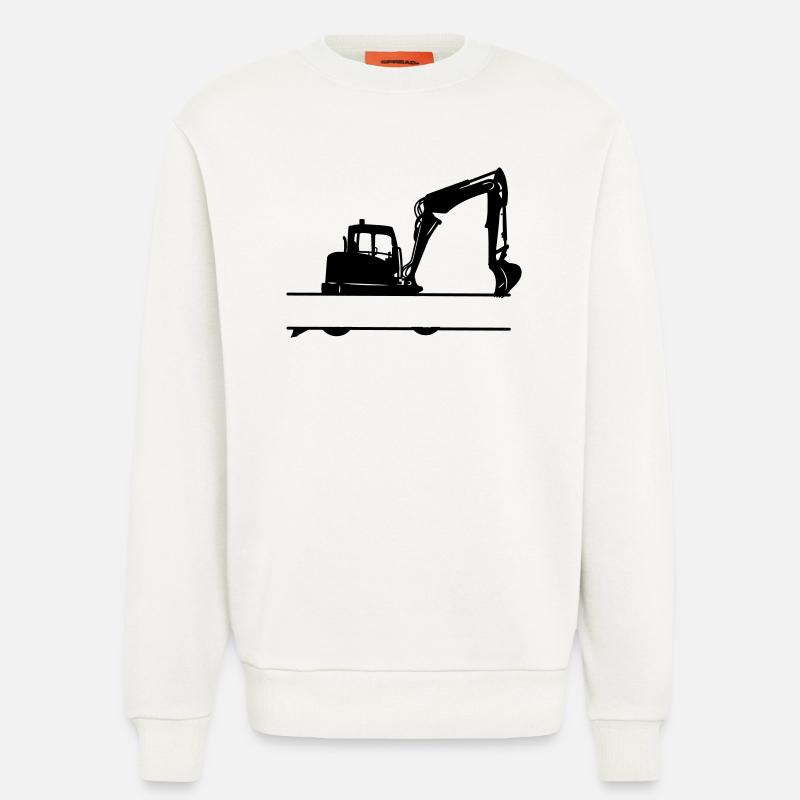 Excavator Custom – Heavy Equipment - Sweatshirt - made by SPREAD  - OFF WHITE