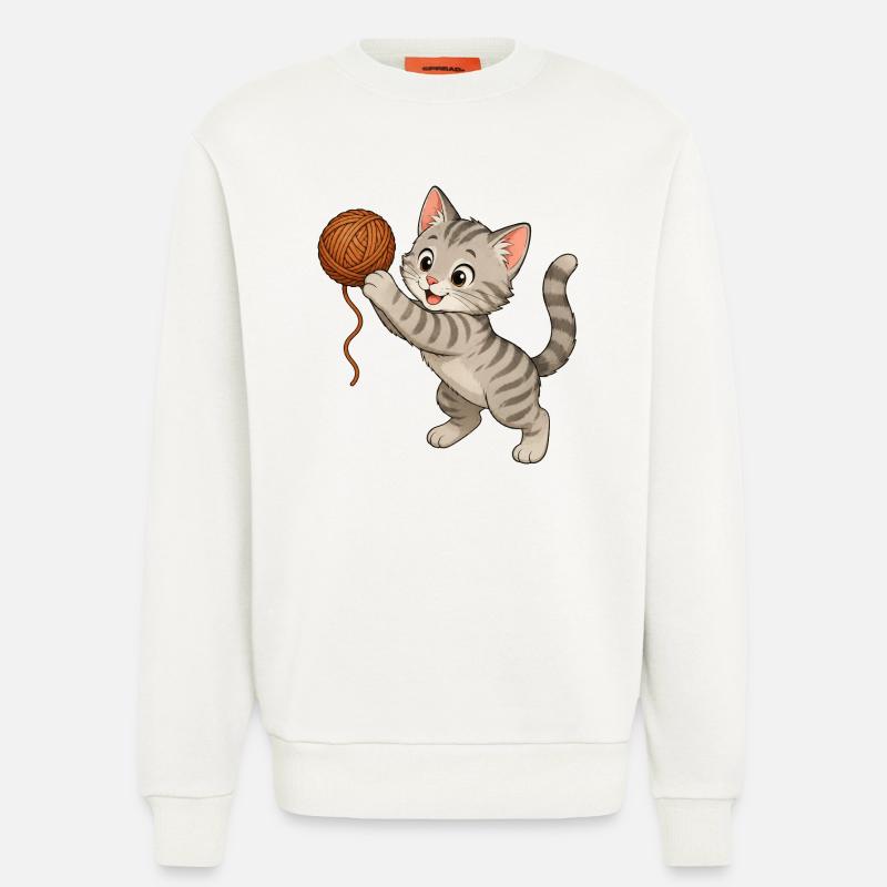 Kitten with wool - Sweatshirt - made by SPREAD  - OFF WHITE