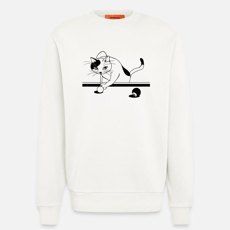 Puissance du chat - Sweat bio décontracté fabriqué en UE - OFF WHITE