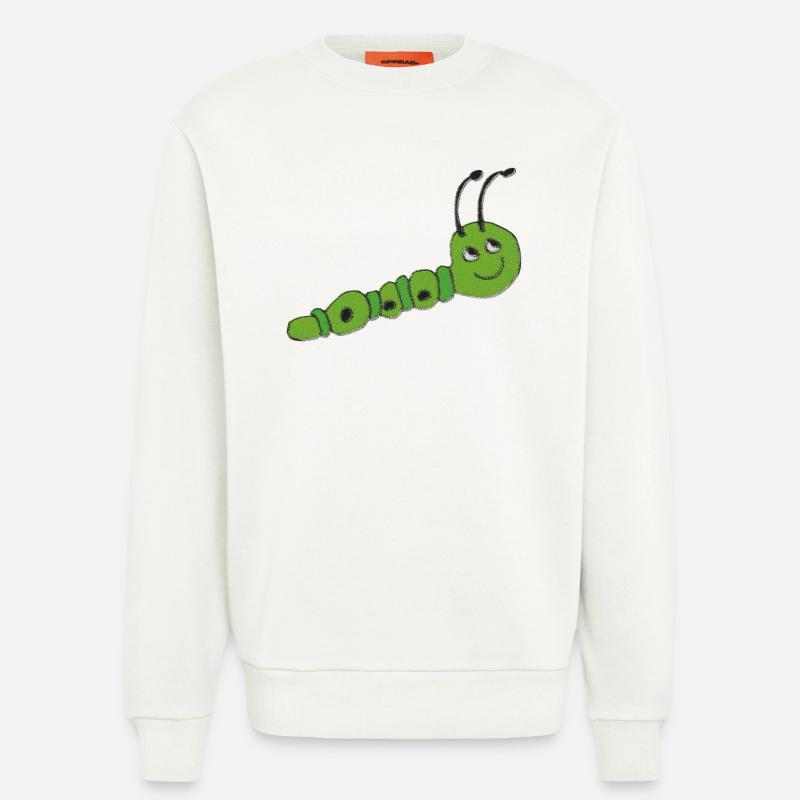 Impressionnisme de chenille - Sweat bio décontracté fabriqué en UE - OFF WHITE