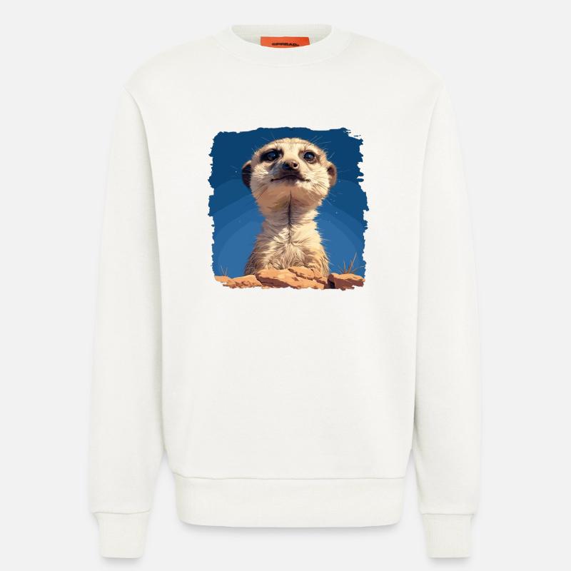 Suricate Erdmännchen - Sweat bio décontracté fabriqué en UE - OFF WHITE