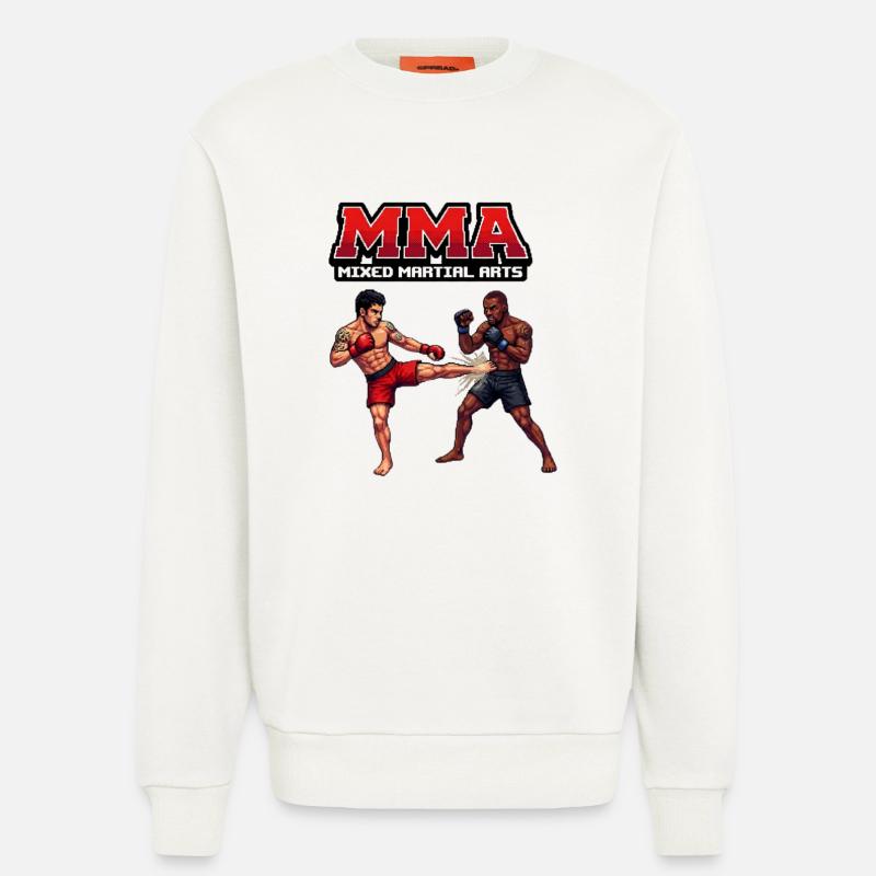 MMA Kampfduell Pixel Stil - Sweatshirt - made by SPREAD  - OFF WHITE