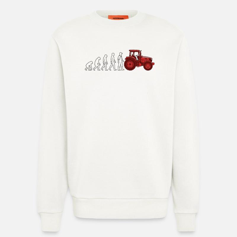Evolution Farmer Farmer Traktor - Sweatshirt - made by SPREAD - OFF WHITE