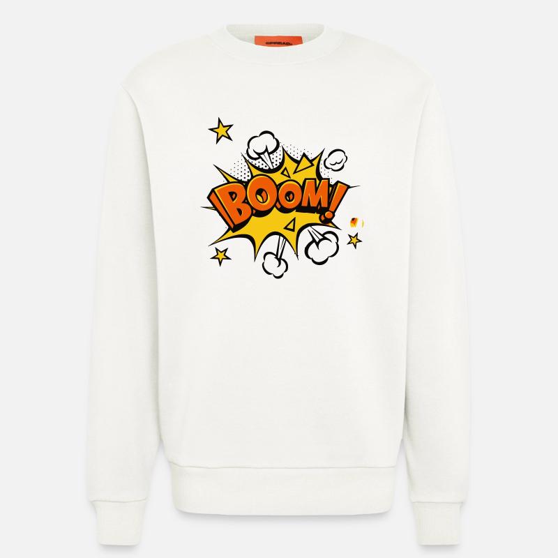 Boom Comic Explosion - Sweat bio décontracté fabriqué en UE - OFF WHITE