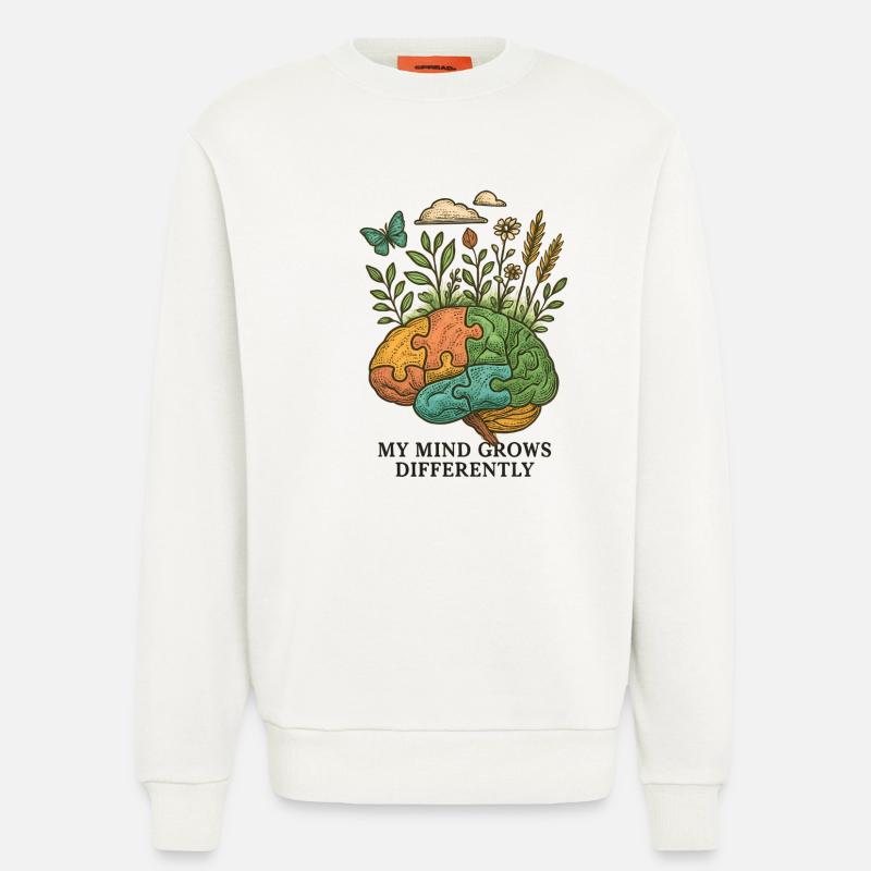 Brain grows differently - Sweatshirt - made by SPREAD  - OFF WHITE