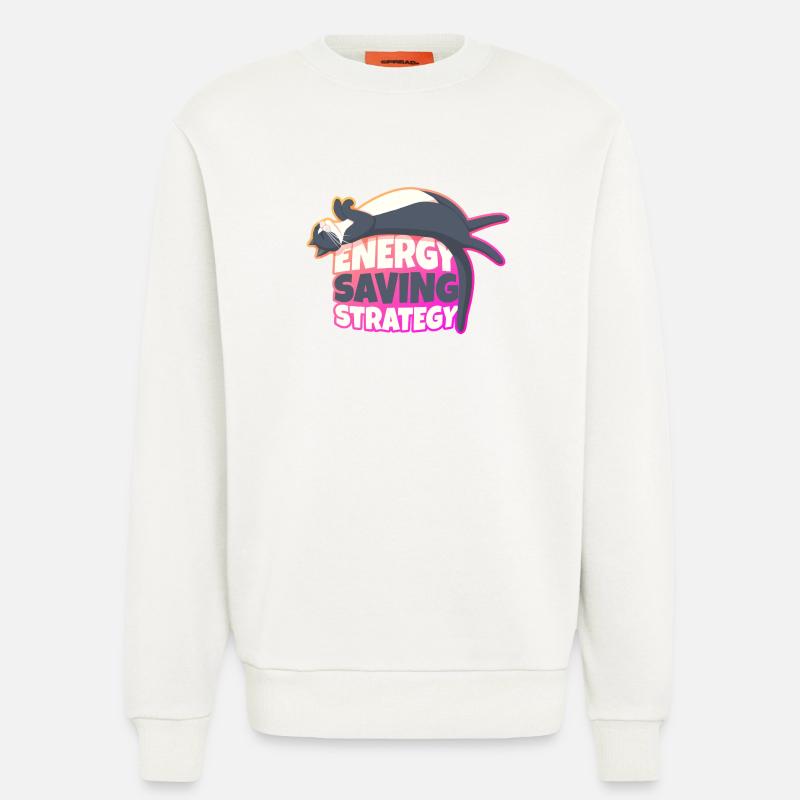 Energy Saving Strategy Cat - Sweatshirt - made by SPREAD  - OFF WHITE