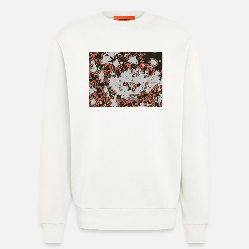 Red Nebula Abstract Pattern - Sweatshirt - made by SPREAD  - OFF WHITE