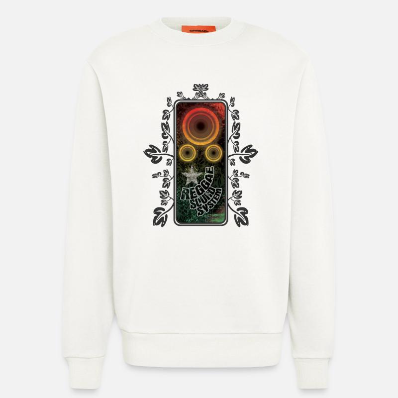 Brillance du système de son reggae - Sweat bio décontracté fabriqué en UE - OFF WHITE