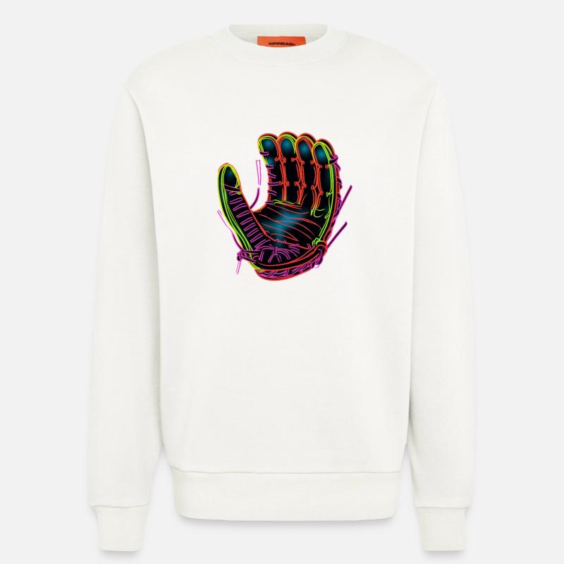 Gant de baseball Synthwave - Sweat bio décontracté fabriqué en UE - OFF WHITE