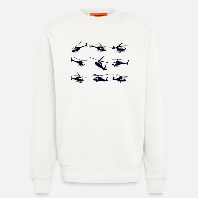 Hubschrauber Helikopeter - Sweatshirt - made by SPREAD  - OFF WHITE