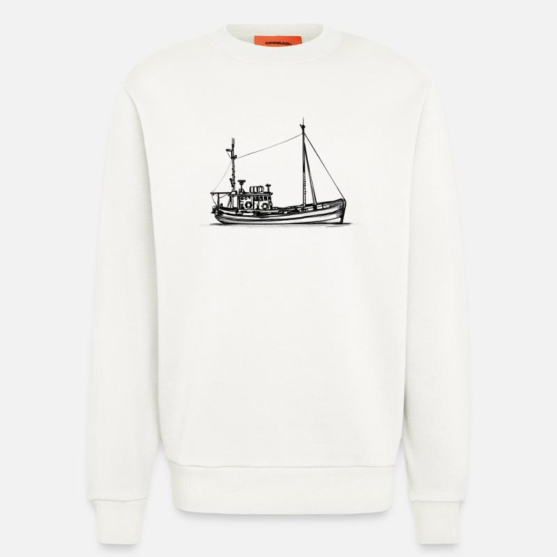 Fischkutter & Krabbenkutter - Illustration - Sweatshirt - made by SPREAD - OFF WHITE