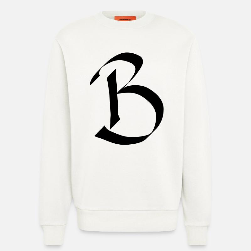 lettre B - Sweat bio décontracté fabriqué en UE - OFF WHITE