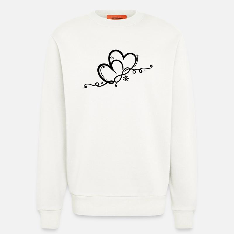 Zwei Herzen mit Blume und infinity - Sweatshirt - made by SPREAD - OFF WHITE