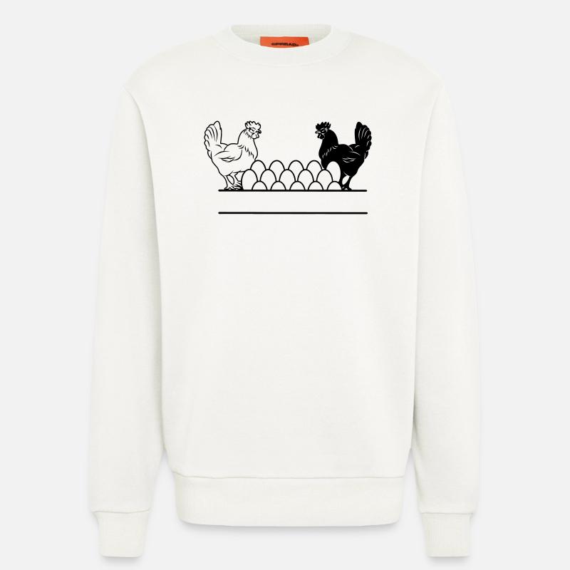 Hähnchen dunkles und helles Monogramm - Sweatshirt - made by SPREAD  - OFF WHITE