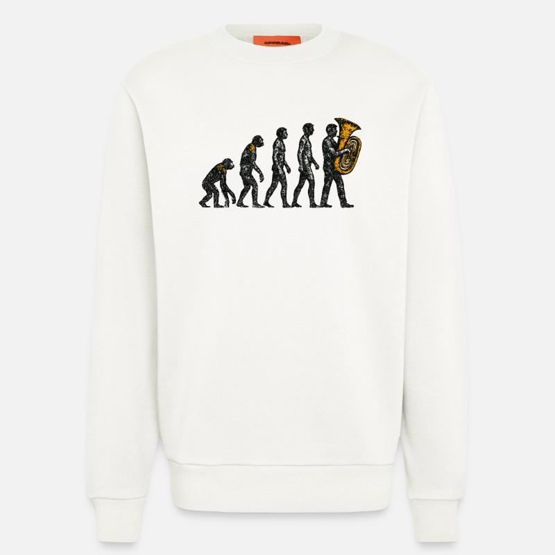 Evolution to Tuba Player Grunge Design - Sweatshirt - made by SPREAD  - OFF WHITE