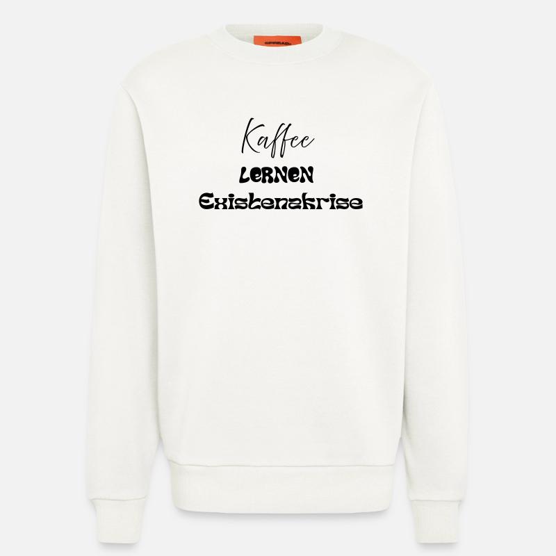 Coffee -> Learning -> Existential Crisis - Sweatshirt - made by SPREAD  - OFF WHITE