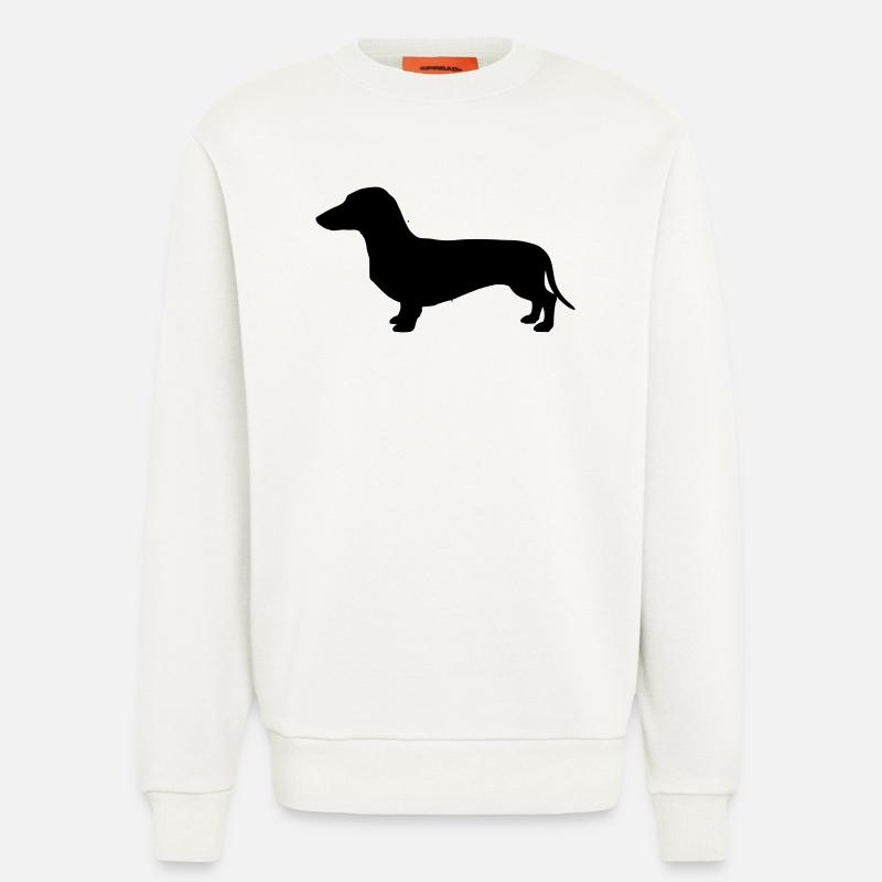 Teckel Silhouette teckel - Sweat bio décontracté fabriqué en UE - OFF WHITE
