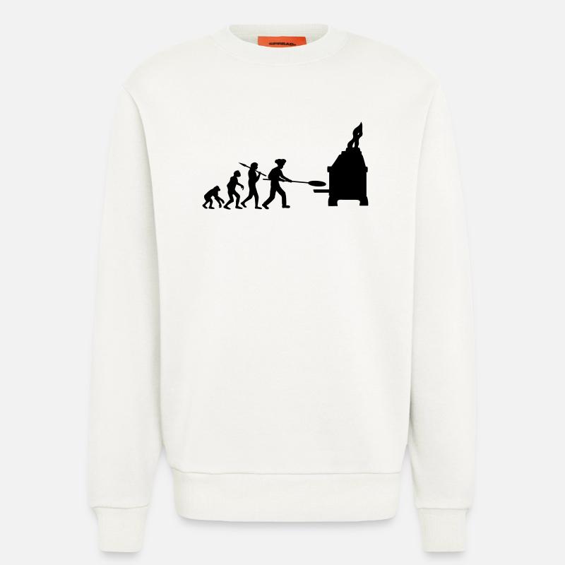 Evolution Pizza Baker - Sweatshirt - made by SPREAD  - OFF WHITE