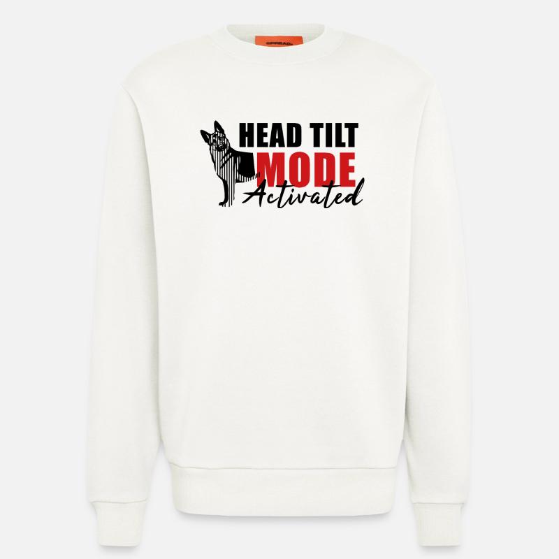 Schäfi Silhouette - Head Tilt linear Schäferhund - Sweatshirt - made by SPREAD  - OFF WHITE