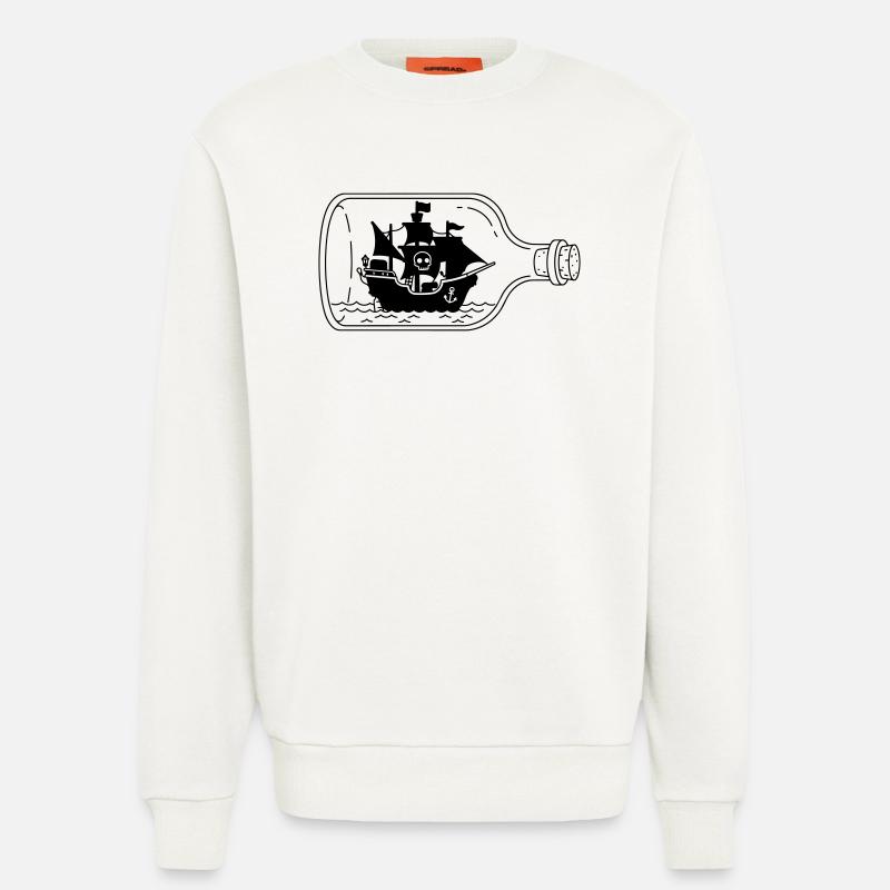 Piratenschiff in der Flasche - Sweatshirt - made by SPREAD  - OFF WHITE