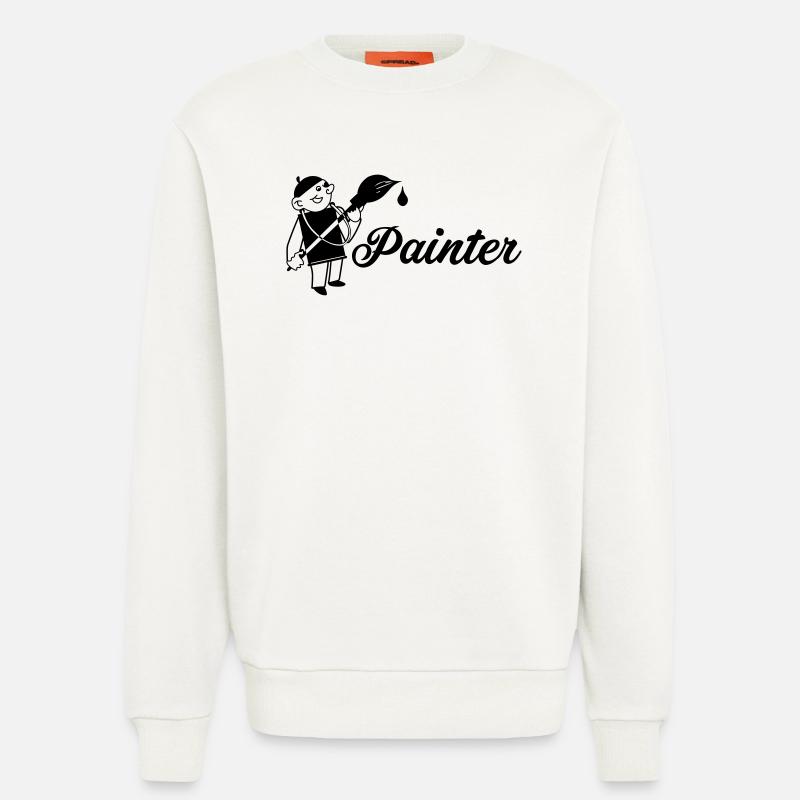 Maler mit Pinsel Text painter - Sweatshirt - made by SPREAD  - OFF WHITE
