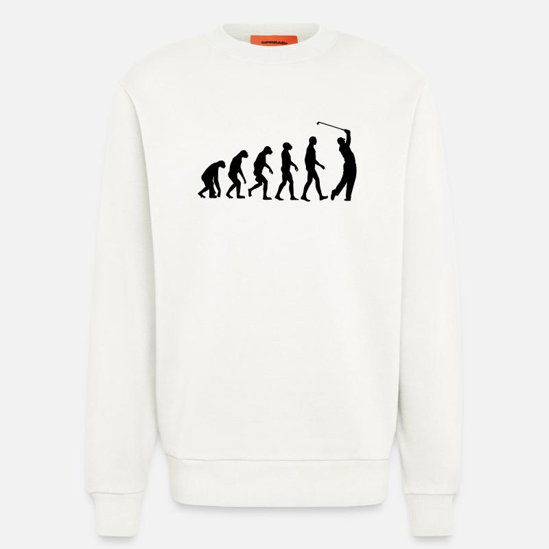 Golf Evolution Golfing - Sweatshirt - made by SPREAD  - OFF WHITE