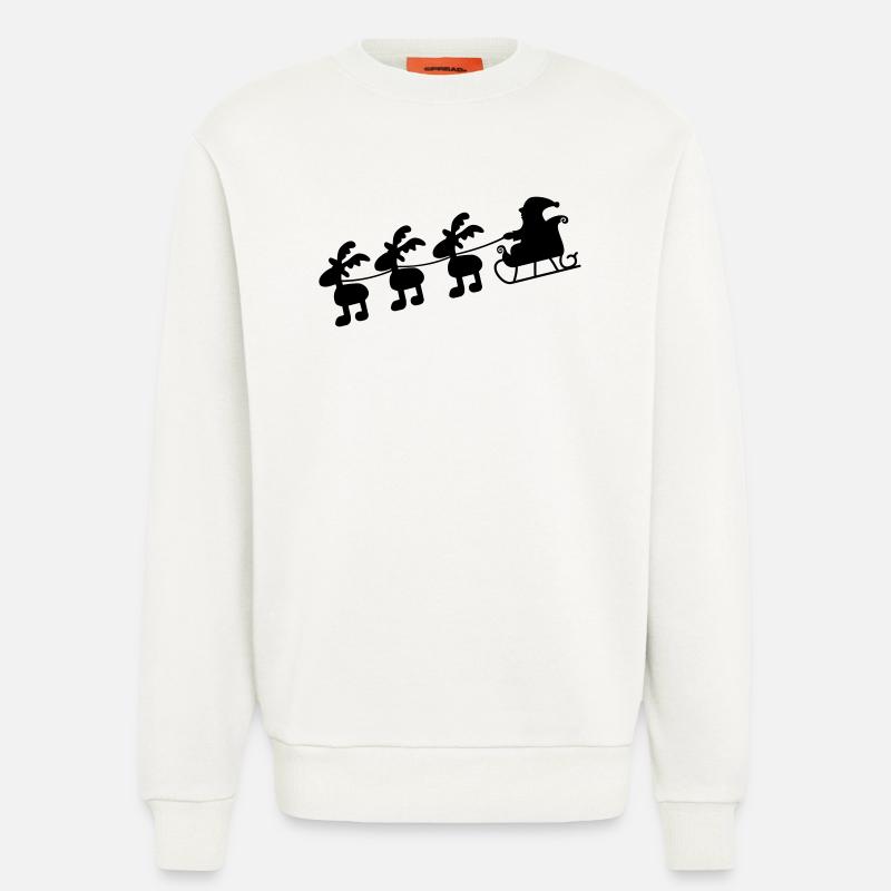 Weihnachtsmann mit Schlitten - Sweatshirt - made by SPREAD  - OFF WHITE