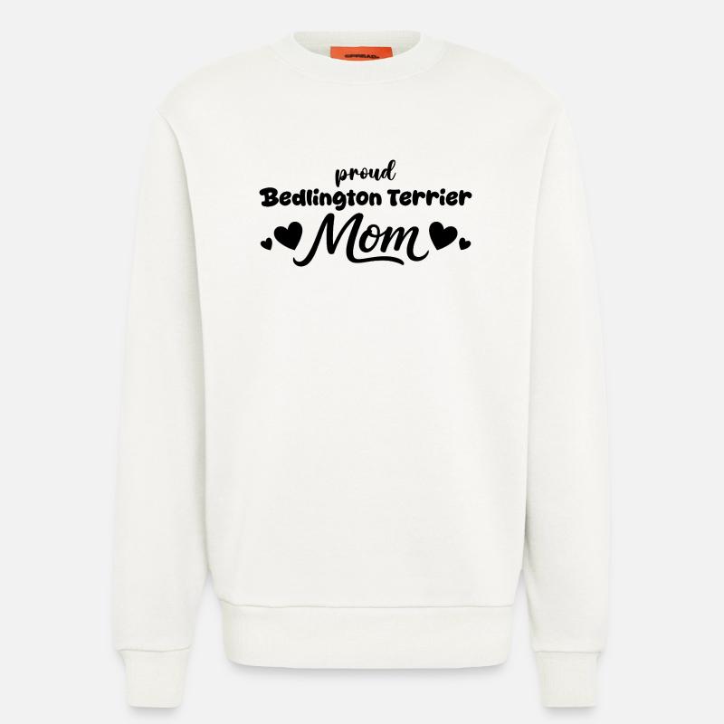 Stolze Bedlington Mutter, Bedlington Terrier - Sweatshirt - made by SPREAD  - OFF WHITE