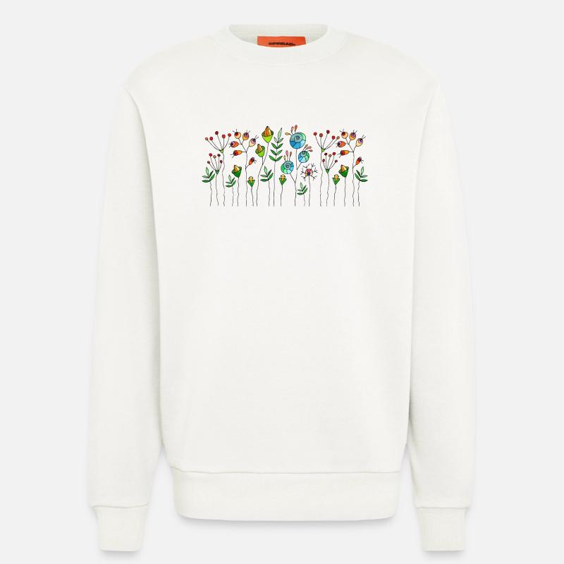 Fleur - Sweat bio décontracté fabriqué en UE - OFF WHITE