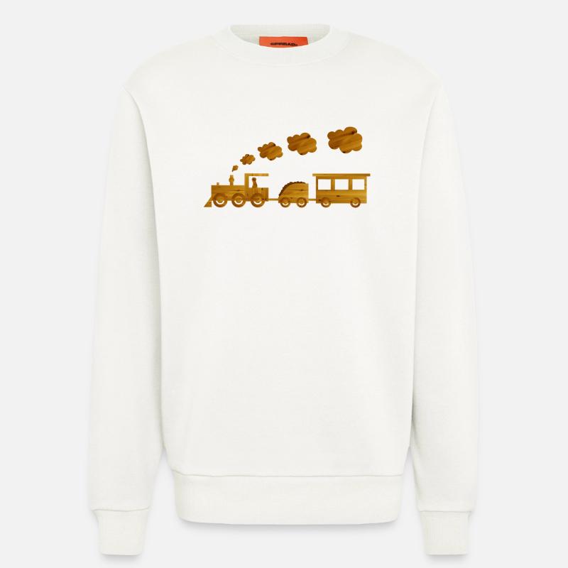 eisenbahn spielzeug kind - Sweatshirt - made by SPREAD  - OFF WHITE