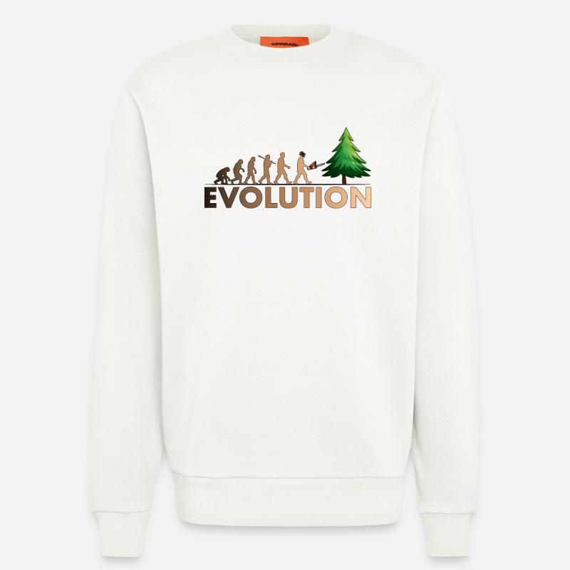Kettensägen Evolution Farbe - Sweatshirt - made by SPREAD  - OFF WHITE