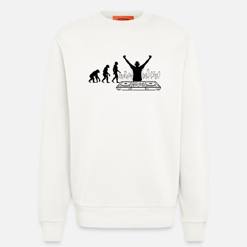 Evolution zum DJ Humor Fun  - Sweatshirt - made by SPREAD  - OFF WHITE