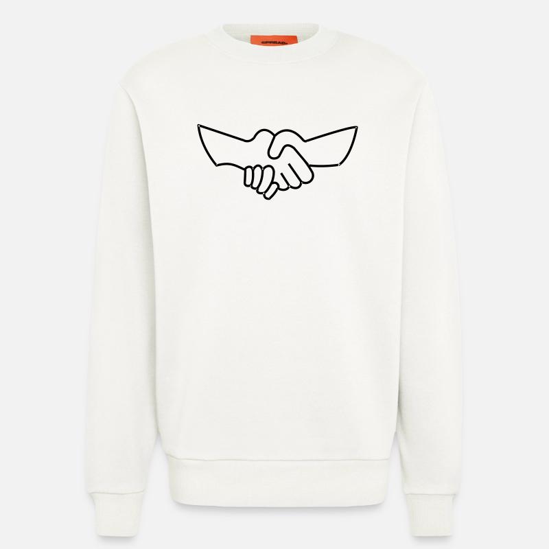 Hand shake -- ©roil - Sweatshirt - made by SPREAD  - OFF WHITE