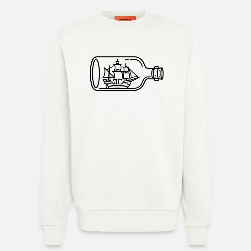 Schiff in der Flasche - Sweatshirt - made by SPREAD  - OFF WHITE