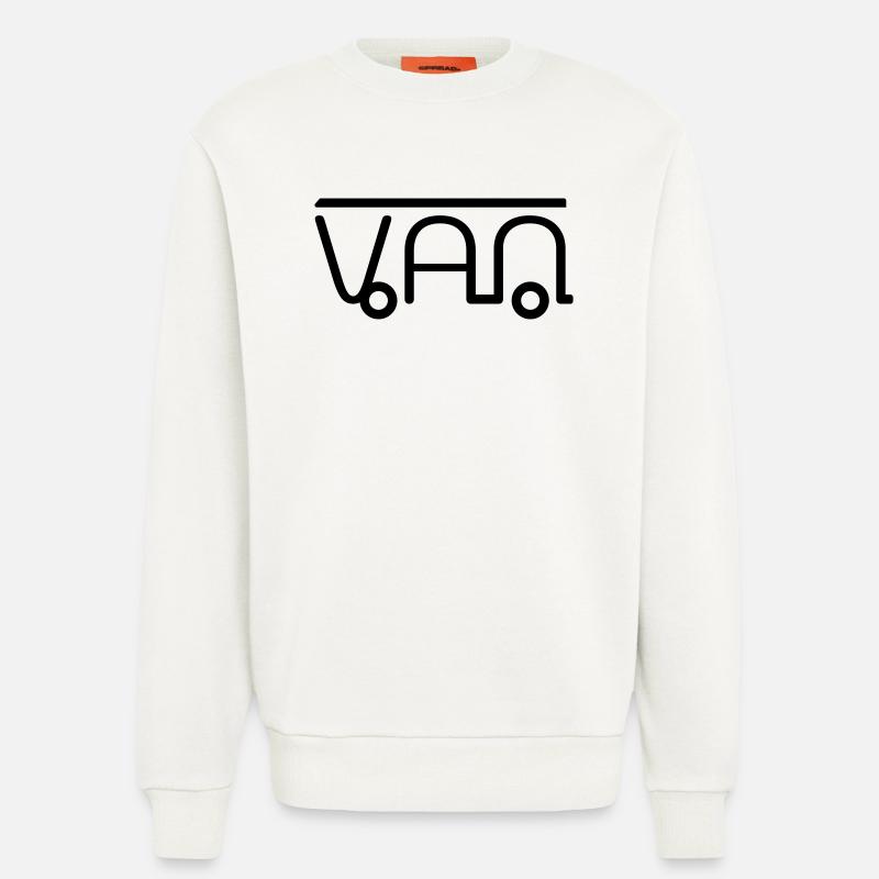 Van Camper Illustration aus Buchstaben - Sweatshirt - made by SPREAD - OFF WHITE