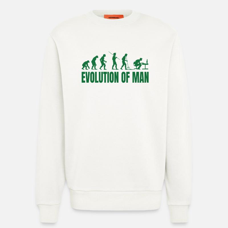 Evolution of Man Programmer IT - Sweatshirt - made by SPREAD - OFF WHITE