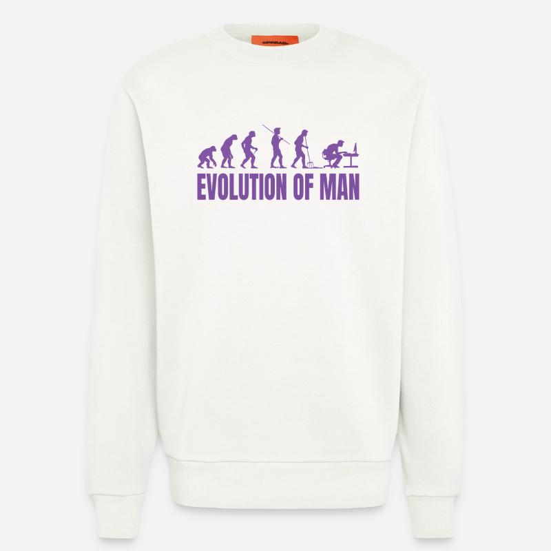 Programmer Computer Freak Evolution Retro - Sweatshirt - made by SPREAD  - OFF WHITE