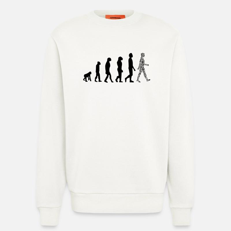 Evolution QR Code - Humor Gesundheits-Pass - Sweatshirt - made by SPREAD  - OFF WHITE