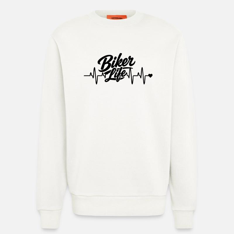 Biker herzfrequenz - Sweatshirt - made by SPREAD  - OFF WHITE