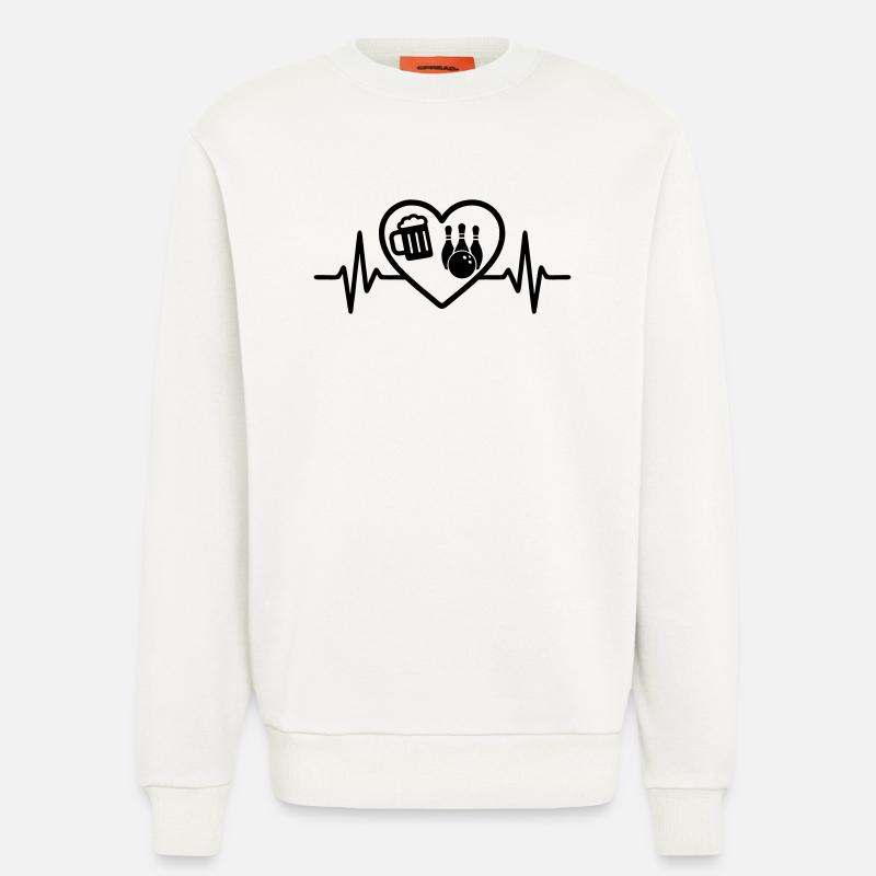 Herz Bier Bowling Humor - Sweatshirt - made by SPREAD  - OFF WHITE