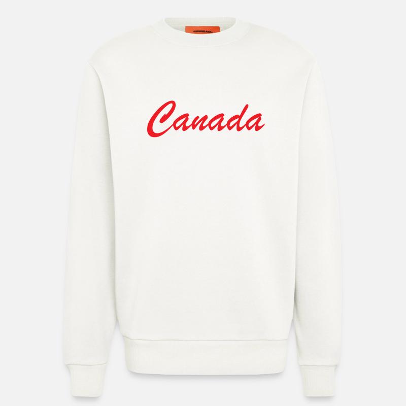 Canada Script Lettering Red - Sweatshirt - made by SPREAD  - OFF WHITE